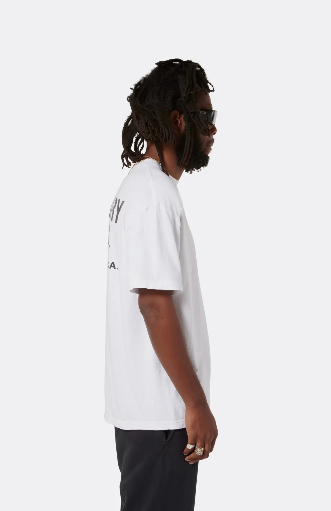 GALLERY DEPT. SOUVENIR TEE English LOGO commemorative basic short-sleeved white S-XL original consistent cotton and linen cylindrical fabric high poundage 230g fabric accessories matching correct version
